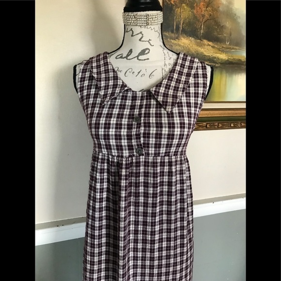 Rare Vintage 1980’s Gingham Collar Dress - Picture 2 of 9
